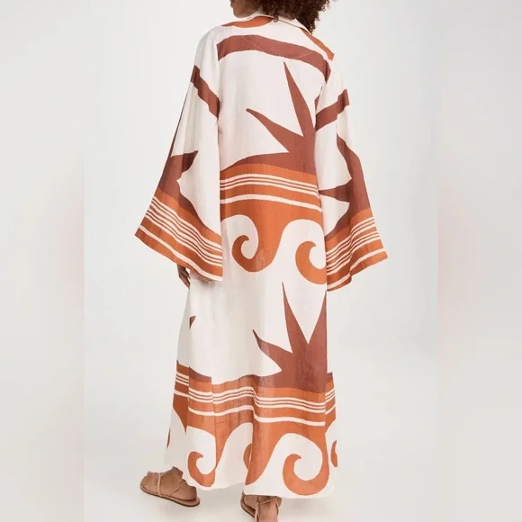Johanna Ortiz Reclamos Del Mar Linen Kimono Coat - Picture 2 of 5